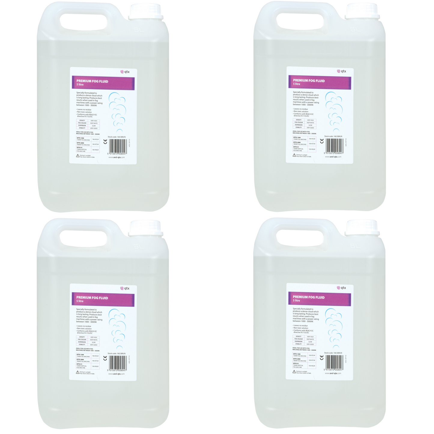 QTX 20L Premium Fog Machine Fluid Dense