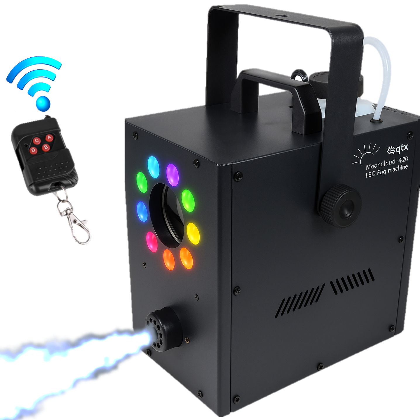 MoonCloud: Compact 400W LED Fog Machine with RGB Moonflower Effect