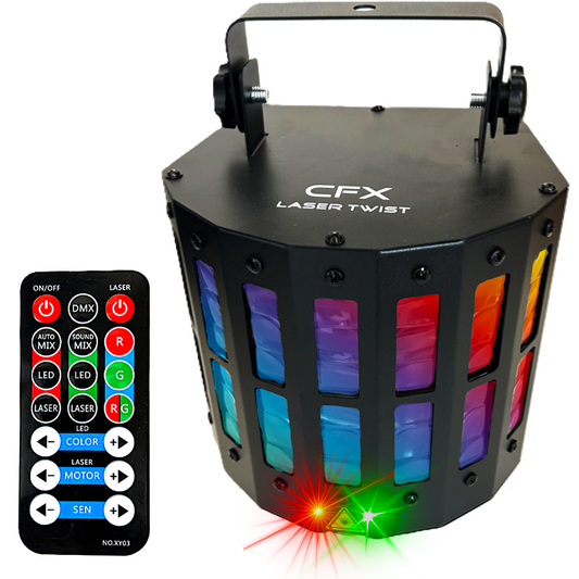 CFX Laser Twist - Cluster Laser and LED Derby Disco Light